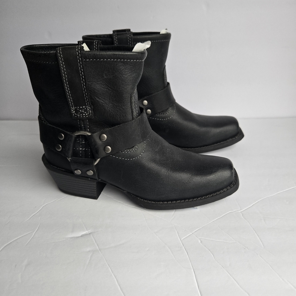 NWT JUSTIN BOOTS , Black Leather Ankle Boots. Size 6B - Picture 6 of 12
